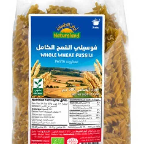 مكرونة فوسيلى القمح الكامل 500 جم من أرض الطبيعة