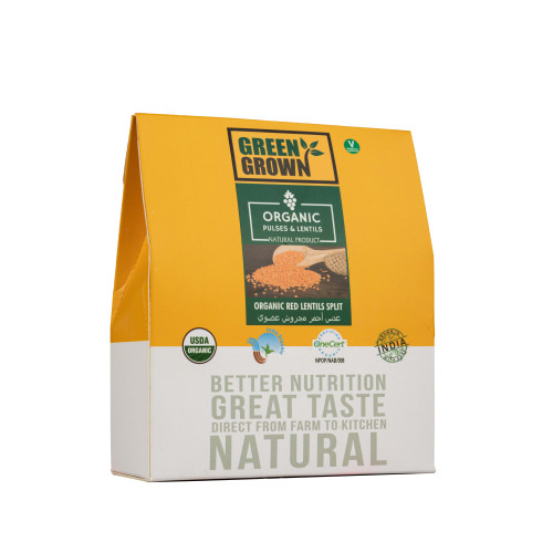 غرين غراون 500 غ عدس احمر مجروش عضوي