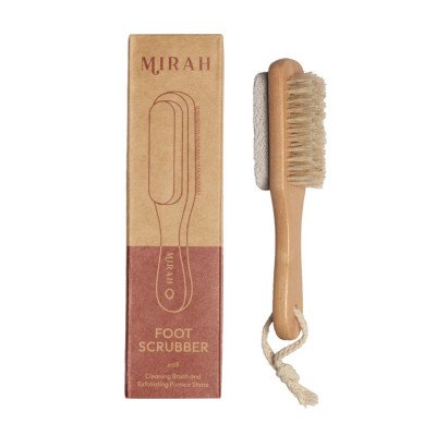 فرشاة تقشير وتنظيف القدمين مع حجر خفاف طبيعي
