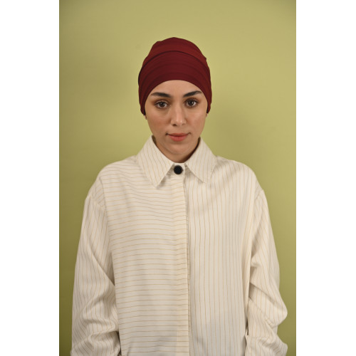 توربان من قطعتين باللون العنابي