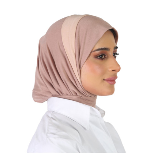 حجاب قطن بدرجتين الجملي والبيج 