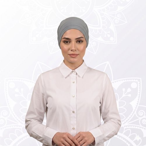 توربان من قطعتين باللون الرمادي توربان من قطعتين باللون الرمادي