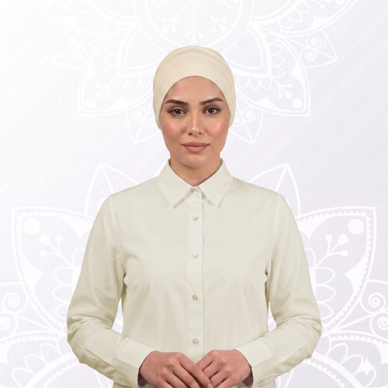 توربان من قطعتين باللون الاوف وايت