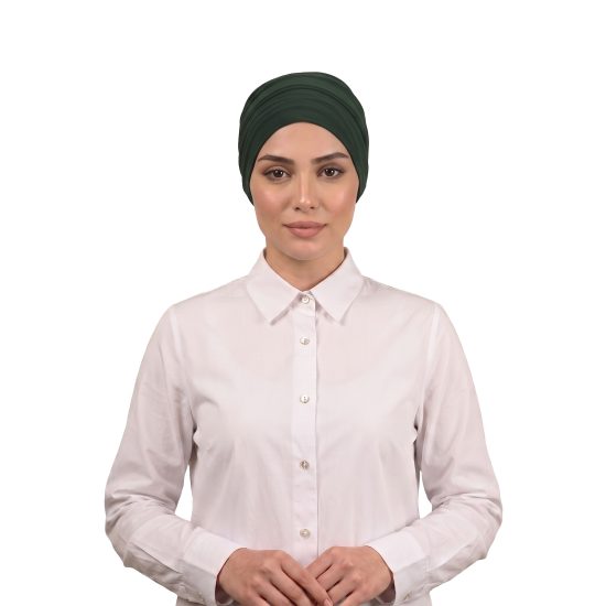 توربان من قطعتين باللون الزيتي