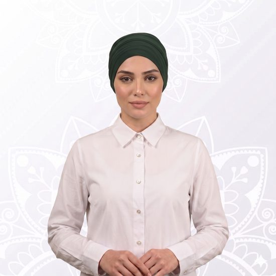 توربان من قطعتين باللون الزيتي