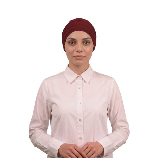 توربان من قطعتين باللون العنابي