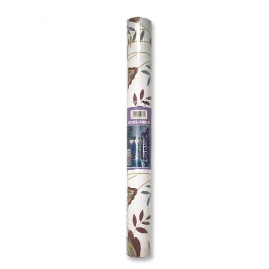 Adhesive Roll White with Burgundy Leaves SIMBA 8 yard Adhesive Roll White with Burgundy Leaves SIMBA 8 yard