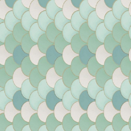 Printed Adhesive Binding Green and Tiffany Decoration SIMBA 8 yard