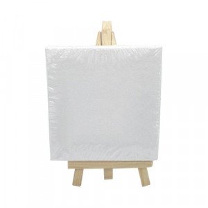 Canvas Board Square White 10x10 cm with Wood Stand SIMBA