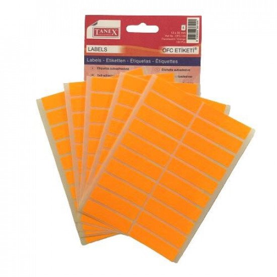 Office Label TANEX Phosphorescent Orange 13 x 50 mm Office Label TANEX Phosphorescent Orange 13 x 50 mm