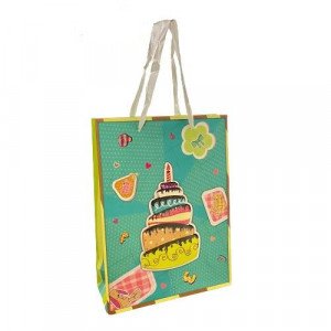 Gift Bag Paper Celebration Cake 45x32x22 cm Green