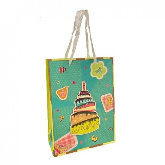 Gift Bag Paper Celebration Cake 45x32x22 cm Green Gift Bag Paper Celebration Cake 45x32x22 cm Green