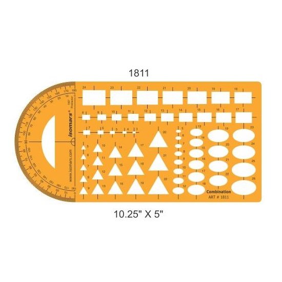 Geometrical Shablona Geometric Forms And Protractors 26x12.5 cm Geometrical Shablona Geometric Forms And Protractors 26x12.5 cm