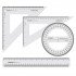 Set of 4 Pieces Triangle 2 Pieces Circular Protractor And Ruler Transparent Set of 4 Pieces Triangle 2 Pieces Circular Protractor And Ruler Transparent