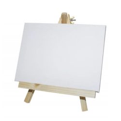 لوحة رسم كانفس مستطيل 12×18 سم ابيض مع حامل خشب سمبا