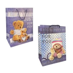 Gift Bag Paper Teddy Bear 45x32x22 cm Blue Jeanstwo Shapes