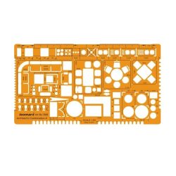 Geometric Stencil, Furniture Shapes, Drawing Scale 1:50, ISOMARS