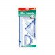 A set Of 4 Pieces A Triangle 2 Pieces A Protractor And A Ruler Transparent Blue KEYROAD