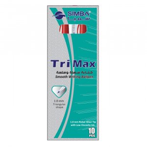 Set of 10 SIMBA Ballpoint Pens Triangle Shape 1 mm Red