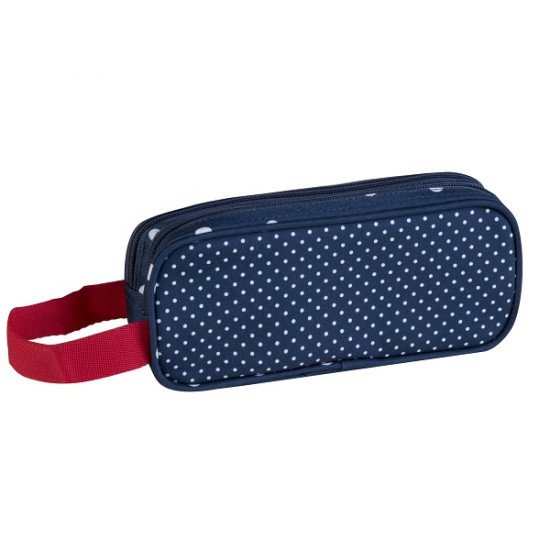 Pencil Case DOLORES Navy Dotted White BUSQUETS Pencil Case DOLORES Navy Dotted White BUSQUETS