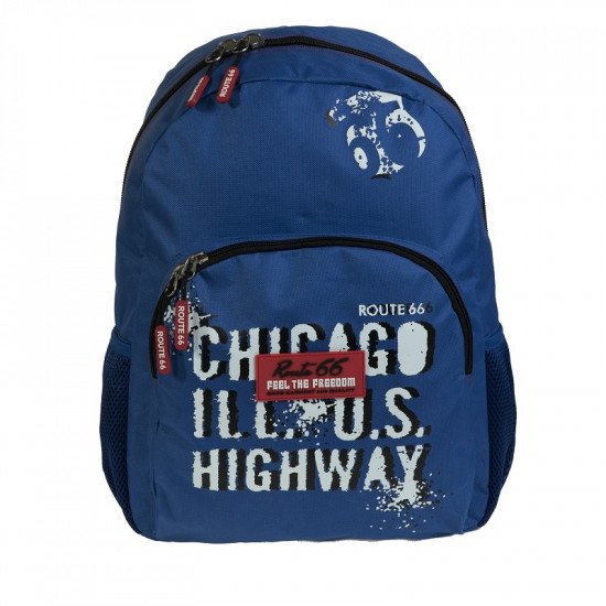 School Backpack Route 66 Blue BUSQUETS Big Pocket