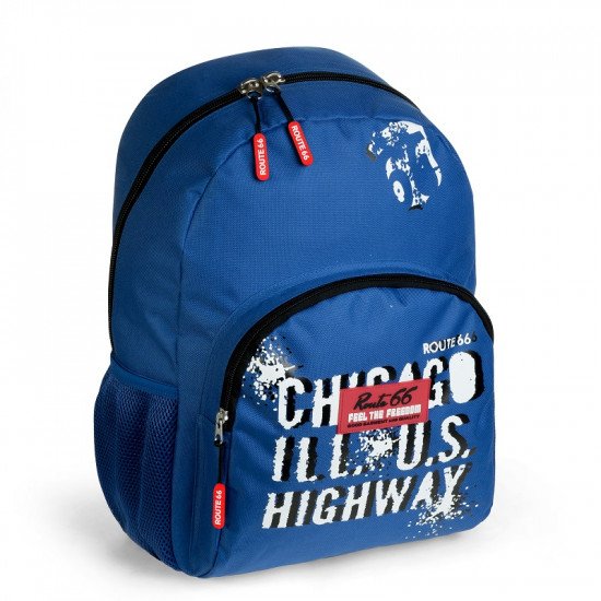 School Backpack Route 66 Blue BUSQUETS Big Pocket