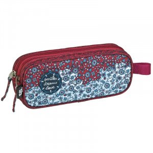 Pencil Case Burgundy and Navy Roses BUSQUETS