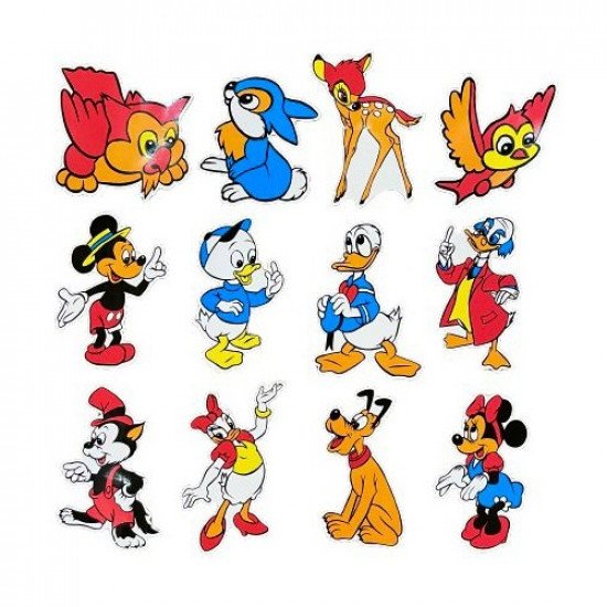 Set of Mickey and Duck Stickers, 72 Pieces