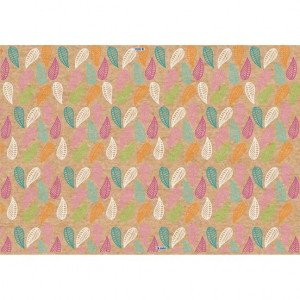 Kraft Gift Wrapping Paper 100 x 70 cm KESKIN Tree Leafs Imprinted