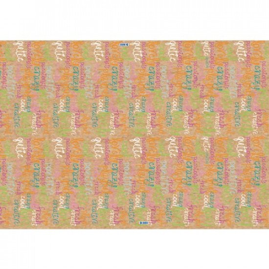 Kraft Gift Wrapping Paper 100 x 70 cm KESKIN English Words Imprinted