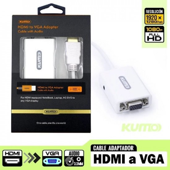 HDMI to VGA Converter Cable Kumo HDMI to VGA Converter Cable Kumo