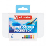Water Color Pocket TALENS ART CREATIONS Tablets 12 Colors with Brush