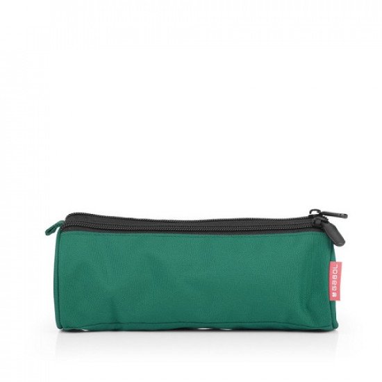 School Backpack Plain Dark Green With Two Large Pockets And Pencil Case GABOL