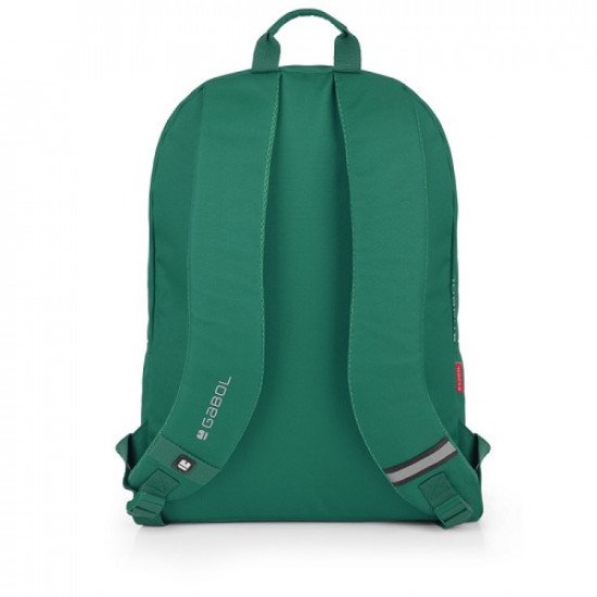 School Backpack Plain Dark Green With Two Large Pockets And Pencil Case GABOL