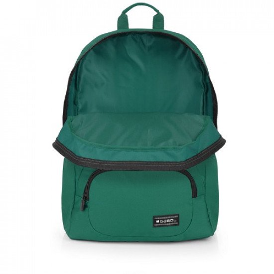 School Backpack Plain Dark Green With Two Large Pockets And Pencil Case GABOL