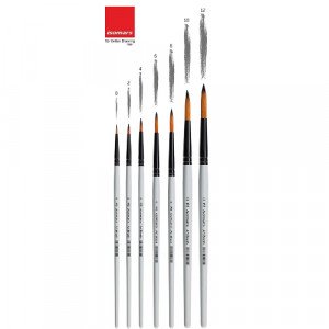 Professional Paint Brushes 7 Pointed Sizes ISOMARS
