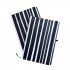    Memo Notebook 21x14 cm With Lined Rope And a Black And White Vertical Stripe 