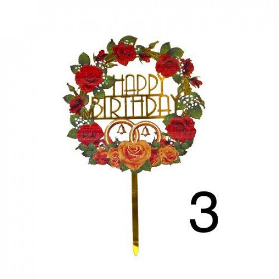 تغريسة كيك Happy Birthday عدة اشكال ورود مجموعه2 تغريسة كيك Happy Birthday عدة اشكال ورود مجموعه2