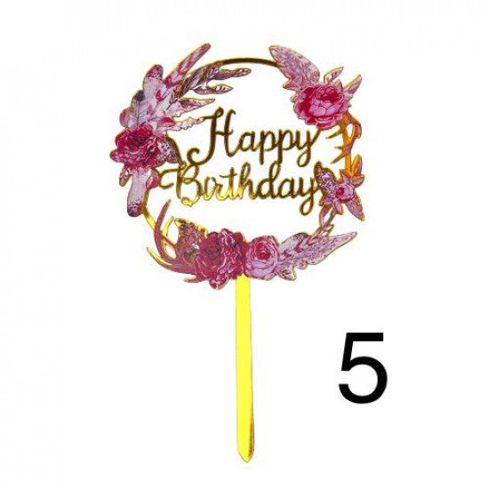 تغريسة كيك Happy Birthday عدة اشكال ورود مجموعه2 تغريسة كيك Happy Birthday عدة اشكال ورود مجموعه2