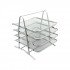 Document Rack, 4 Layers, Silver Iron Mesh
