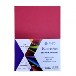  Copy Paper Bristol A4 SIMBA 100 Sheets Red 180 Grams