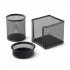Desk Set 3 Pieces Of Metal Black Mesh MAS