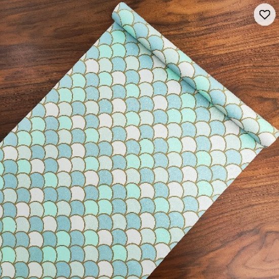 Printed Adhesive Binding Green and Tiffany Decoration SIMBA 8 yard
