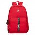 School Backpack Red And Black Line With 2 Large Zippers U.S. POLO ASSN