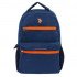 School Backpack Navy With Two Orange zippers Pocket U.S. POLO ASSN