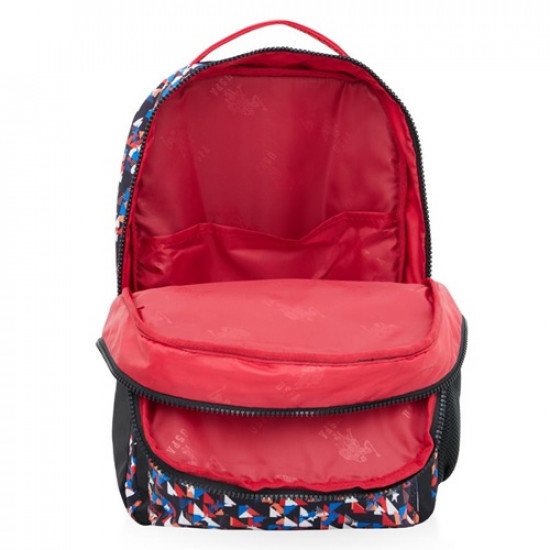 School Backpack Black With Triangle Decorations 2 Large Zippers U.S. POLO ASSN School Backpack Black With Triangle Decorations 2 Large Zippers U.S. POLO ASSN