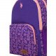 School Backpack Purple Floral Pink Fluorescent With Two zippers And Pocket U.S. POLO ASSN