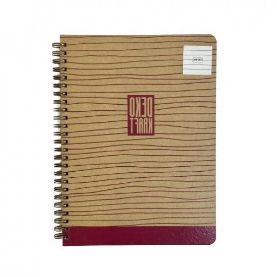Wire Notebook English KESKIN 100 Sheets B5 Deco Kraft Wire Notebook English KESKIN 100 Sheets B5 Deco Kraft