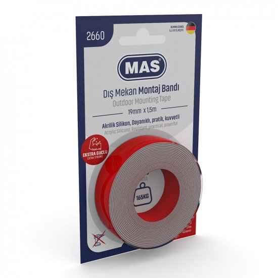Extra Strong Outdoor Mounting Tape 19mmx1.5mt MAS Extra Strong Outdoor Mounting Tape 19mmx1.5mt MAS