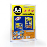 Transparent Acrylic Display Board A4 Oval Base KEJEA